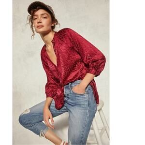 Anthropologie Susanna Burnout Velvet Print